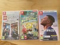 Gry nintendo switch FIFA 22, Spongebob, Harry potter