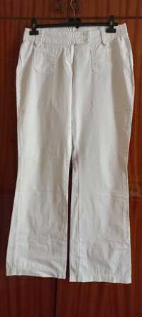Spodnie bawełniane białe z szerokimi nogawkami