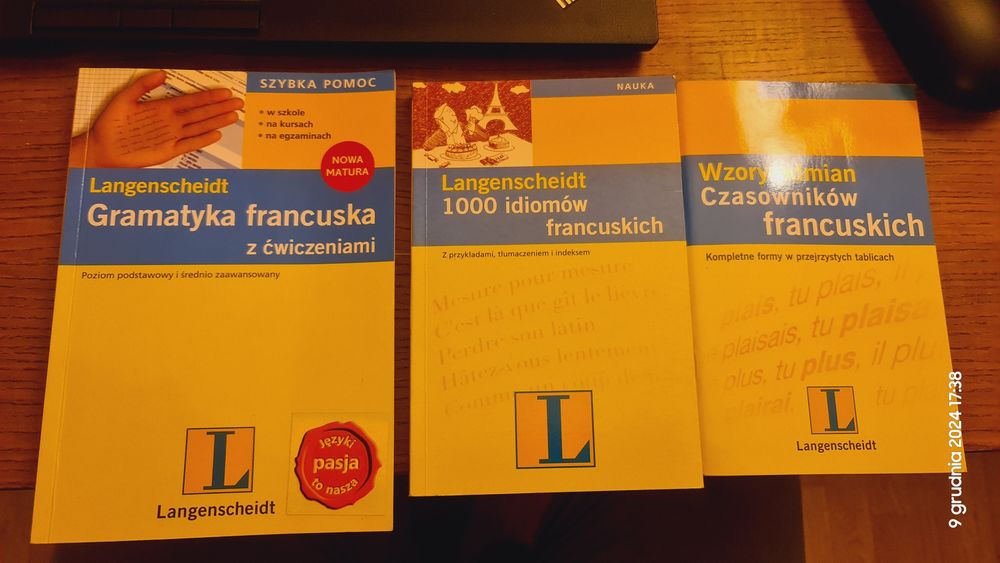 Langenscheidt francuski 3 części 1000 idiomów gramatyka czasowniki