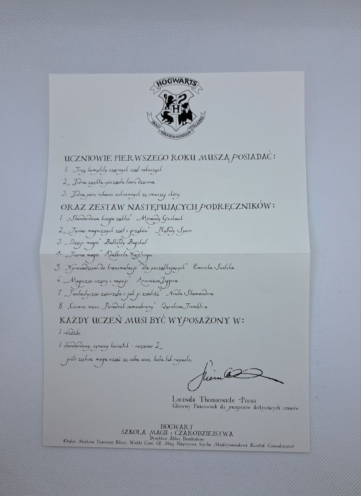 List z Hogwartu handmade personalizowany kartka okolicznościowa Harry