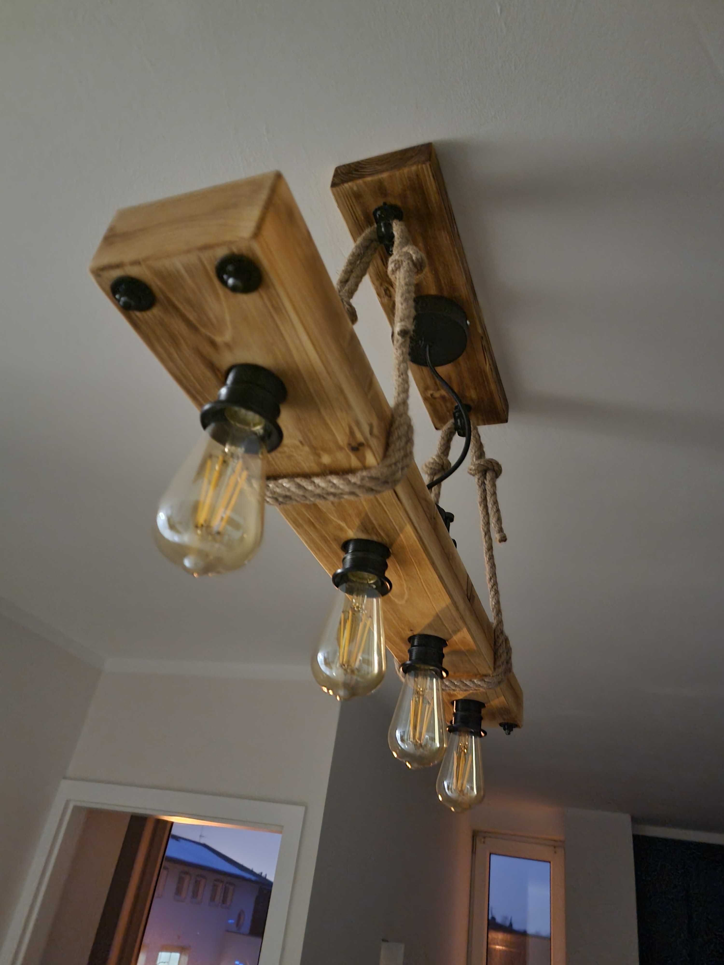 Lampa sznurek belka loft