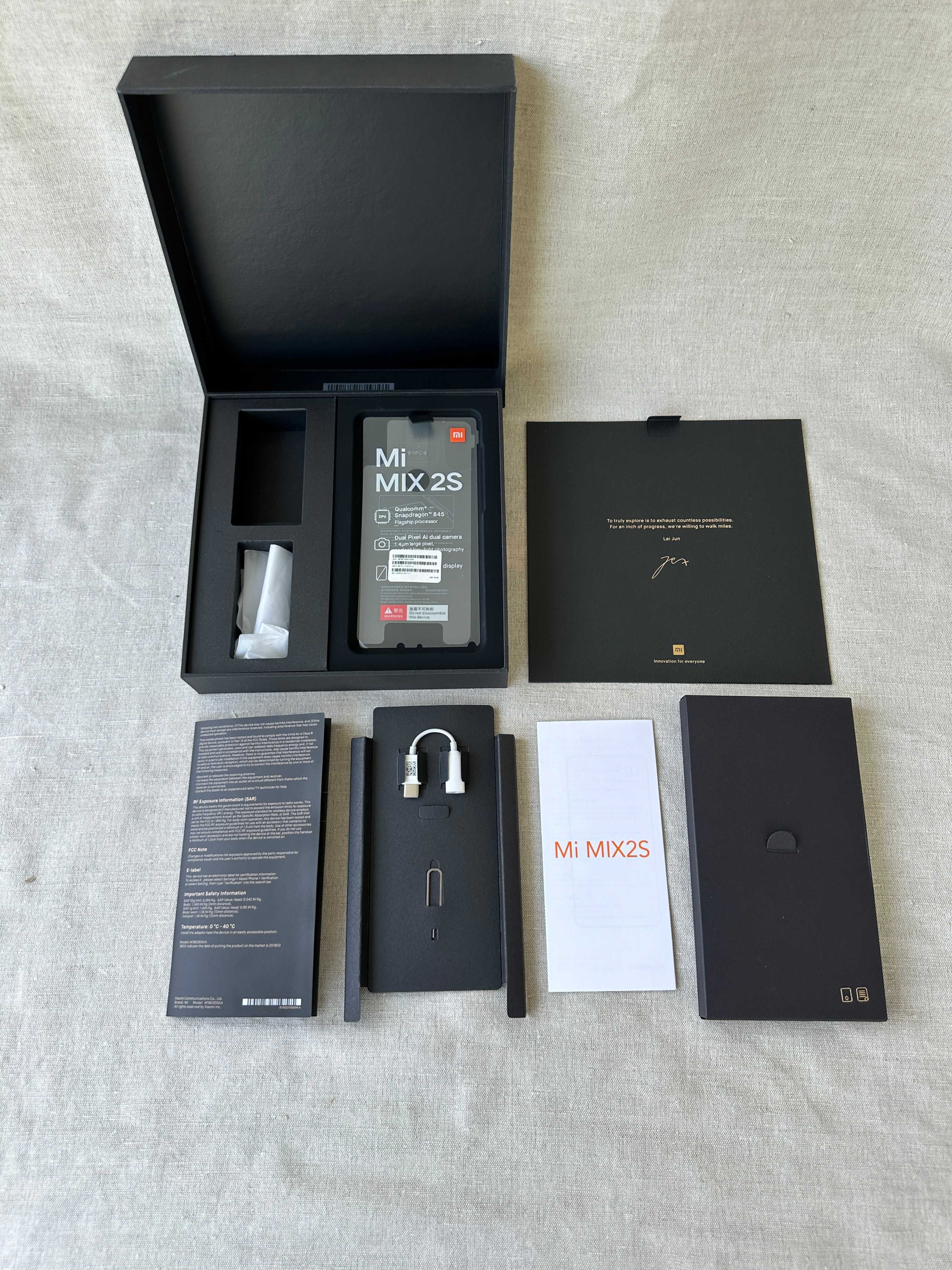 Pudełko, opakowanie Xiaomi Mi MIX 2S + przejściówka USB-C/minijack