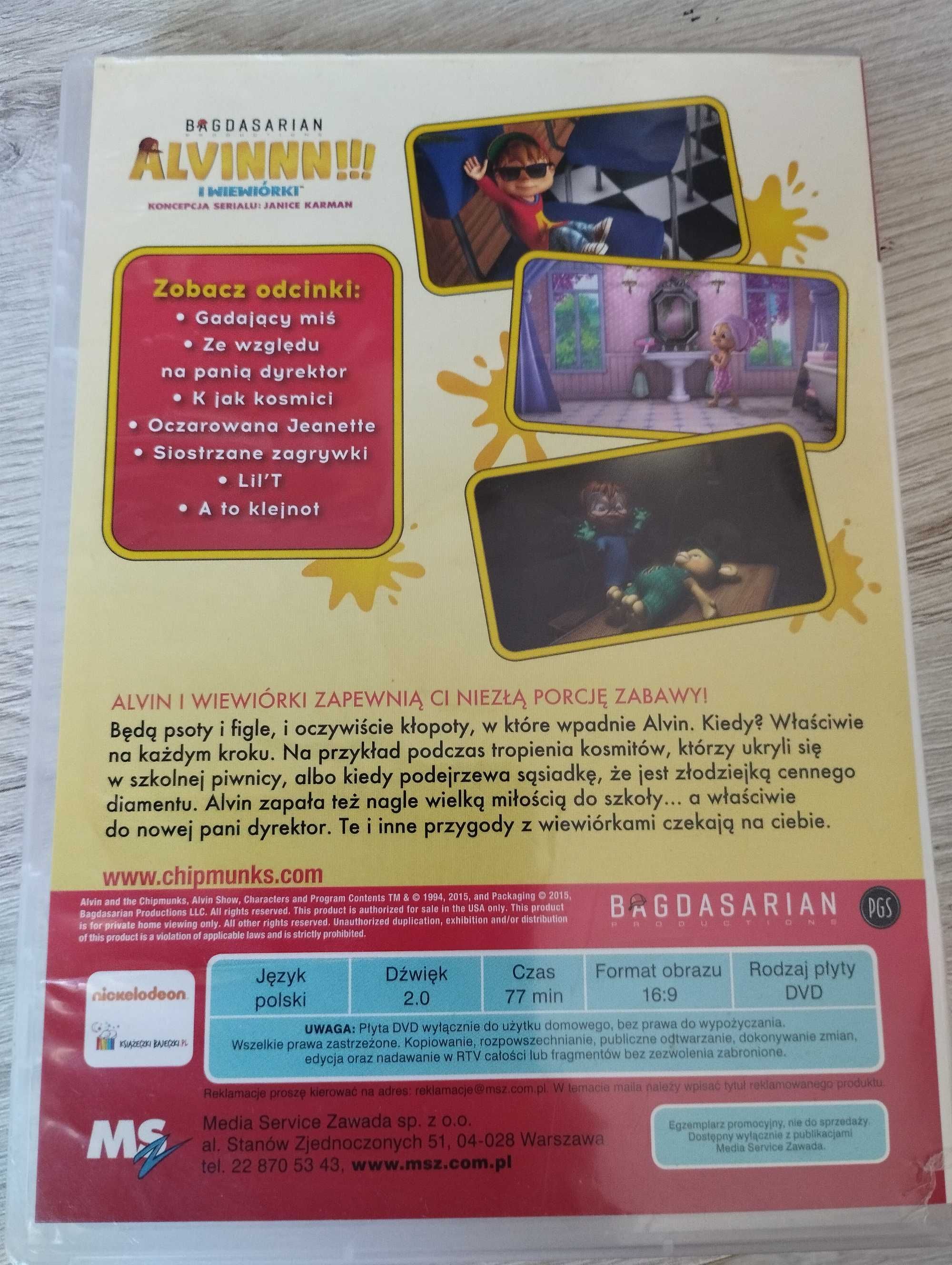 Płyta z filmem DVD Alvin i wiewiórki