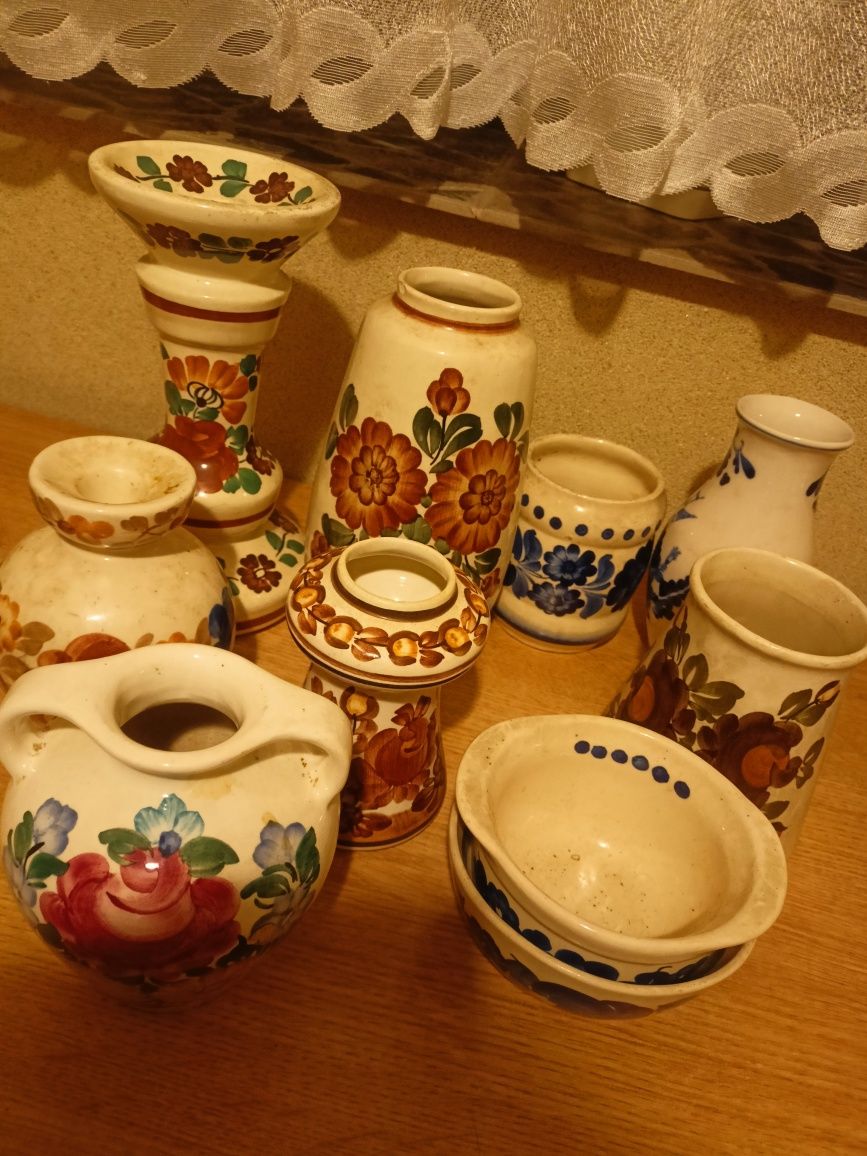 Świeczniki wazony miski porcelana zabytkowe PRL