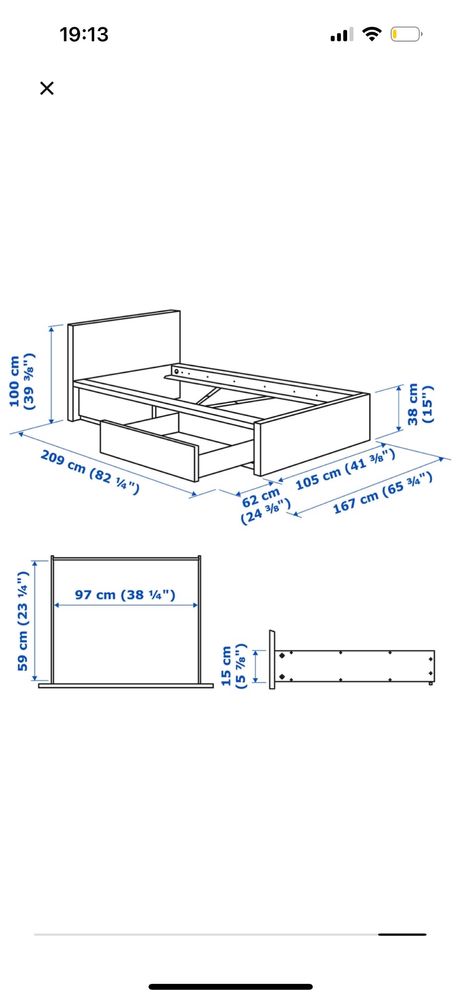 Cama de Solteiro MALM IKEA