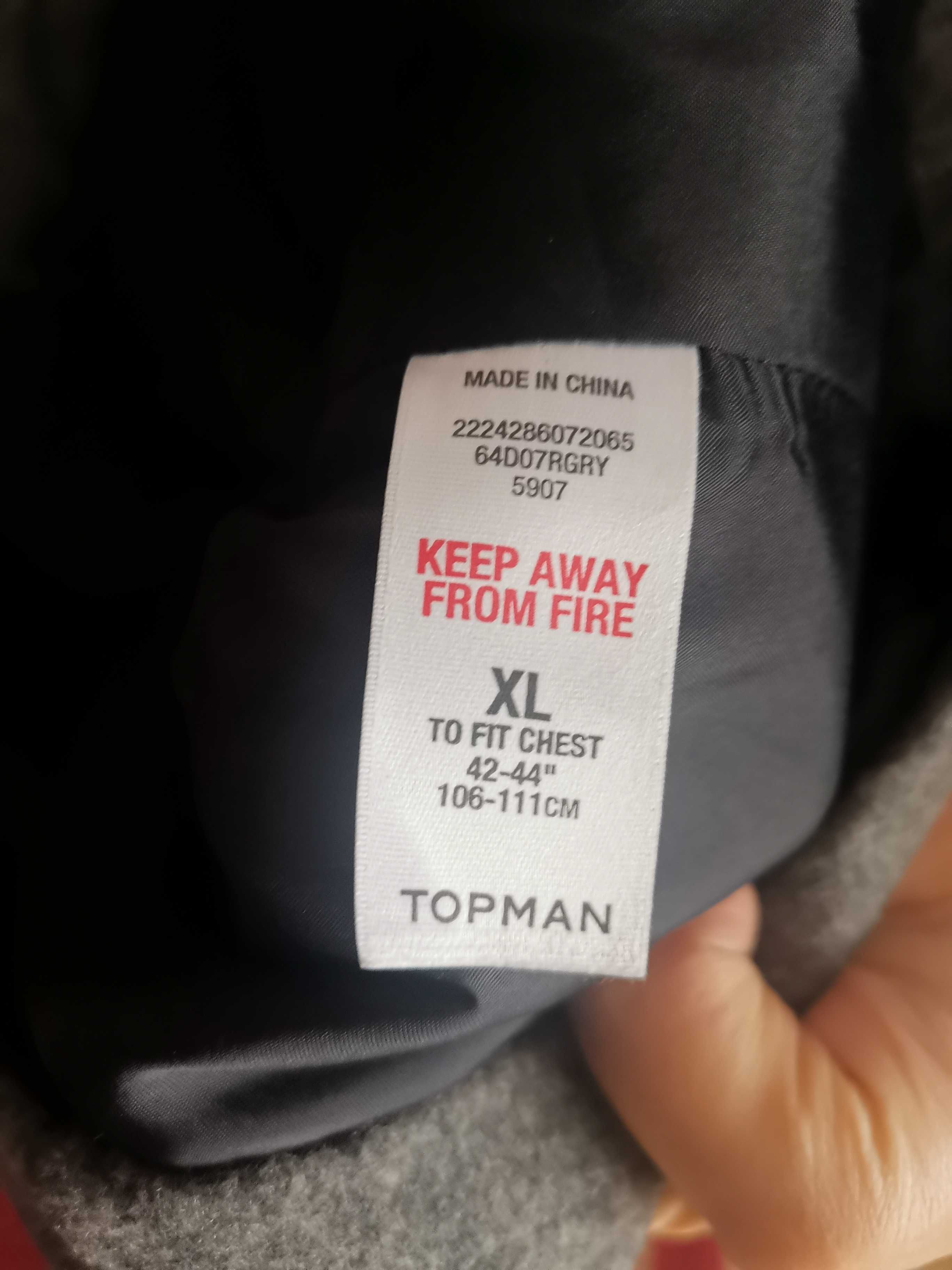 Męska kurtka TOPMAN szara rozm. XL wełna