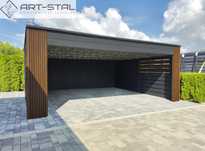 Carport 6x6m - wiata samochodowa z lamelami dekoracyjnymi