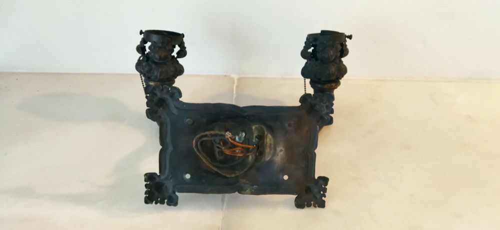 Candeeiro parede antigo latão