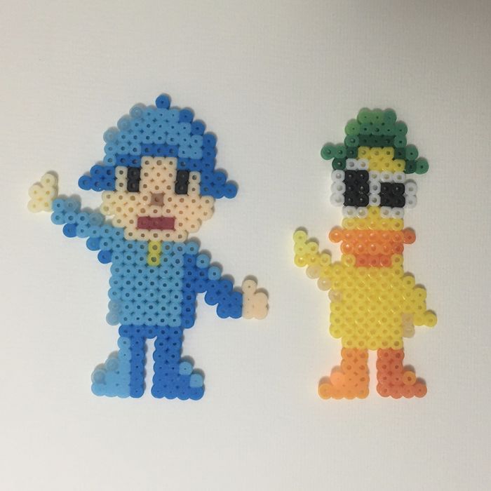5 personagena pocoyo - topo de bolo - decoração - hama beads
