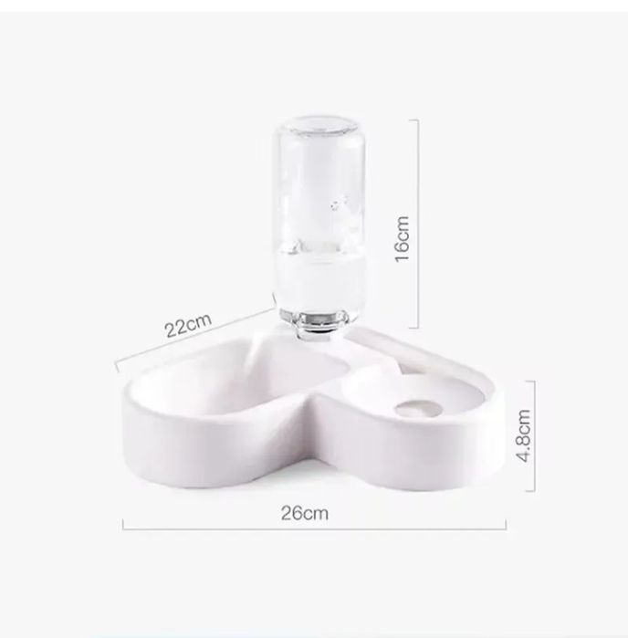 Кутова миска для котів та собак з автоматичною напувалкою · Годівниця