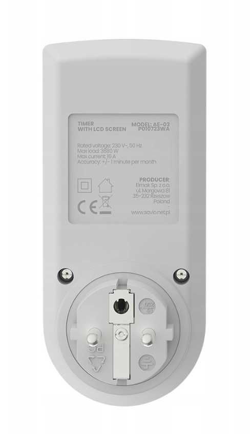 SAVIO AE-03 Programator czasowy z wyświetlaczem LCD