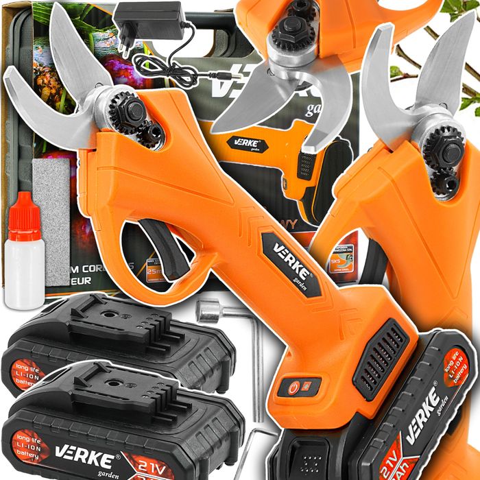 Sekator Akumulatorowy 21V, 2X2,0Ah Verke Garden V90703 zestaw