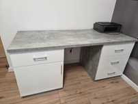 Biurko solidne lakier biały połysk 180x70x80