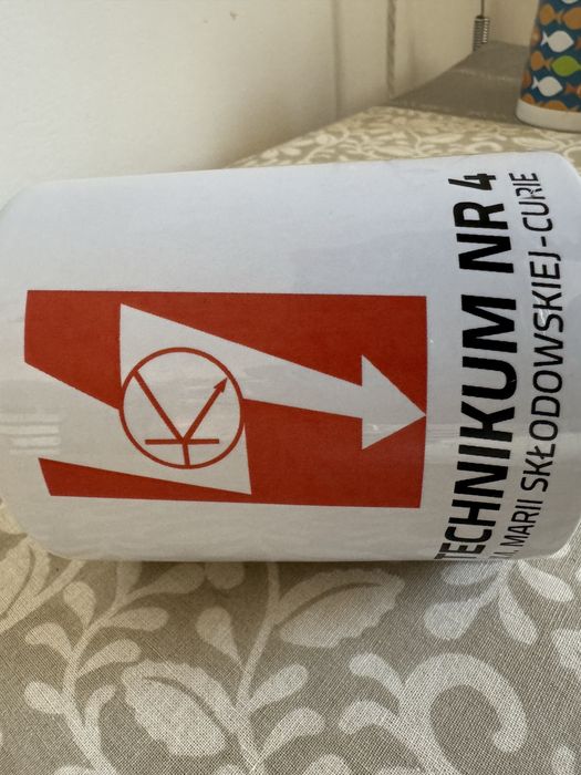 Kubek szklanka Technikum ne 4 Marii Skłodowskiej Curie