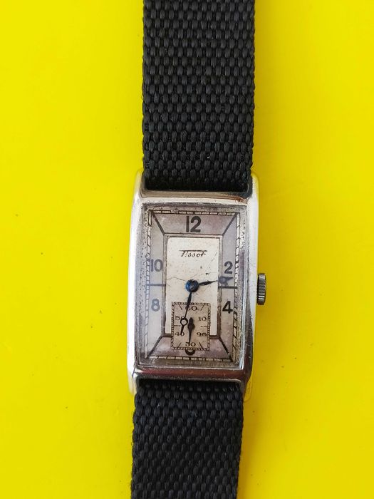 Prostokątny Tissot Art Deco,z 1936 roku, tarcza Sector  nieodnawiana