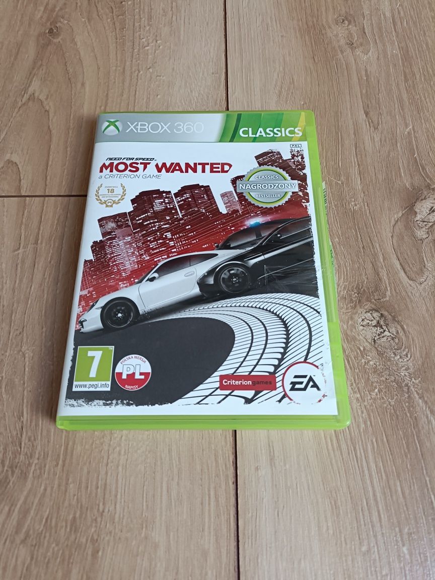 Kierowca Xbox i gra Most wanted Xbox 360