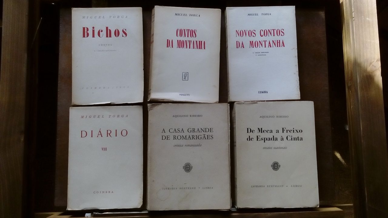 4 livros de Miguel Torga e dois de Aquilo Ribeiro