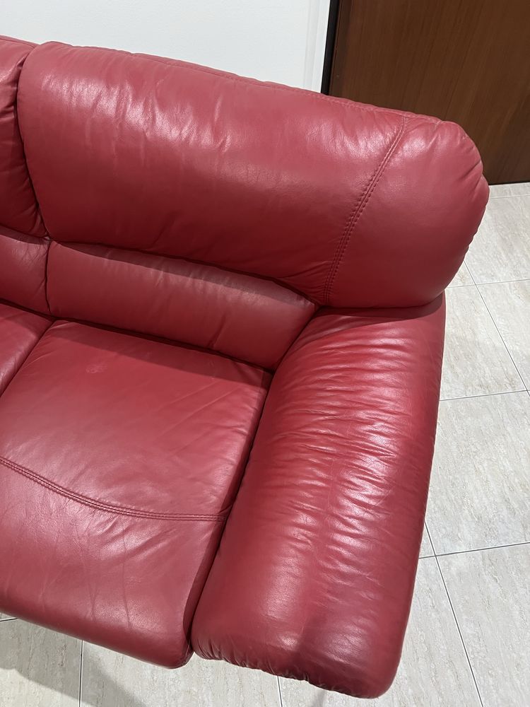 Sofa Pele Vermelho