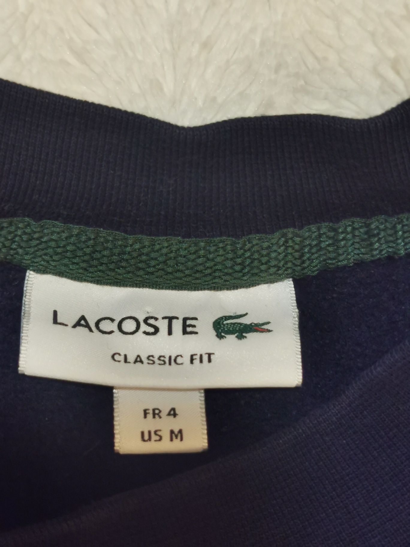 Granatowa męska bluza bez kaptura crewneck Lacoste Classic fit S/M