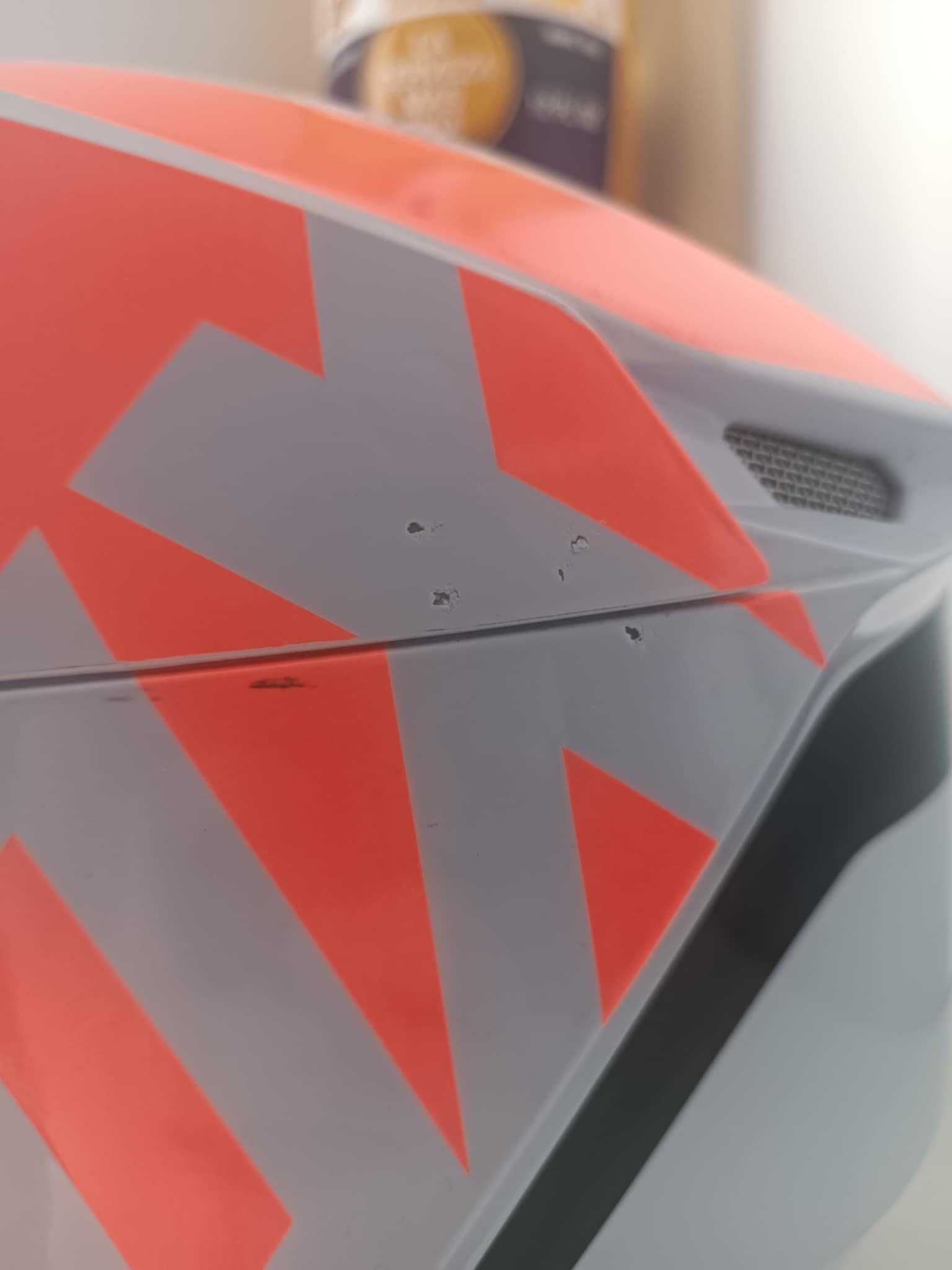 Kask FOX V1 Flo rozm. M pomarańczowo-biały rowerowy/motocyklowy