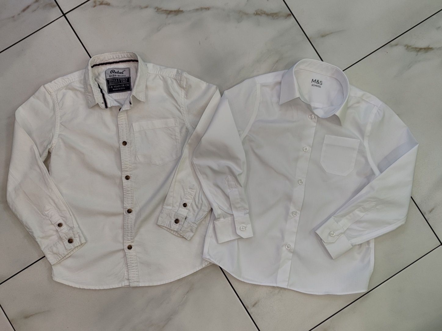 Белая рубашка Rebel и M&S 7-8 лет (122-128см).