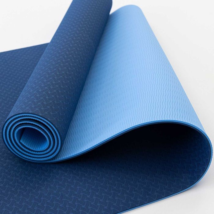 Коврик для йоги и фитнеса TPE (йога мат, каремат спортивный) 6мм