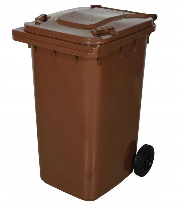 Pojemnik na Śmieci Odpady Pojemnik Kosz 240L Brąz BIO Segregacja Kubeł