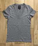 Szary T-shirt Sexy Deep V-Neck Review M
