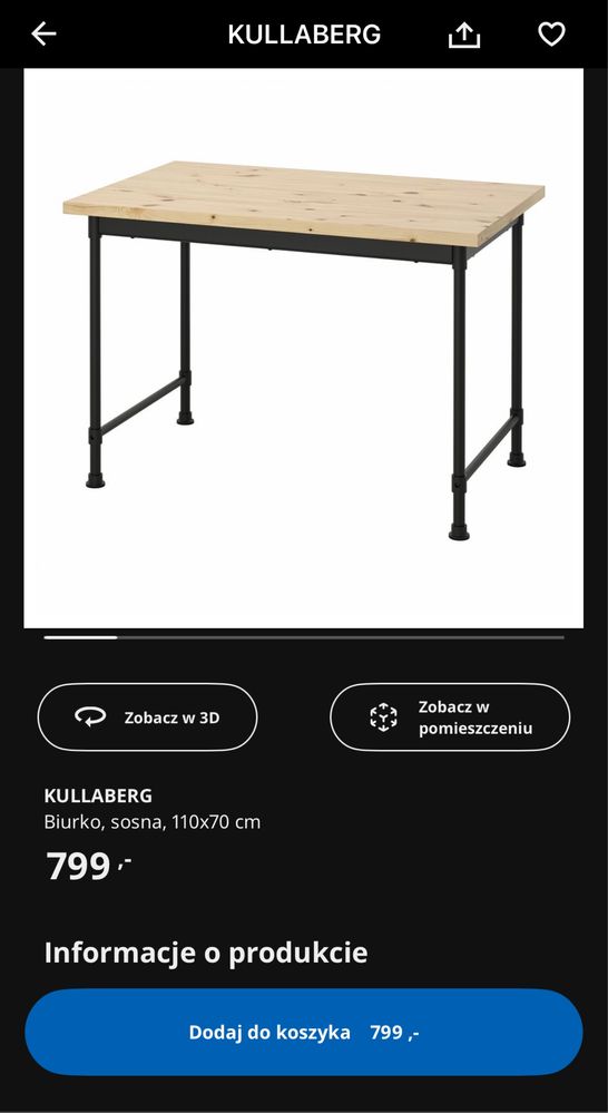 Biurko IKEA Kullaberg