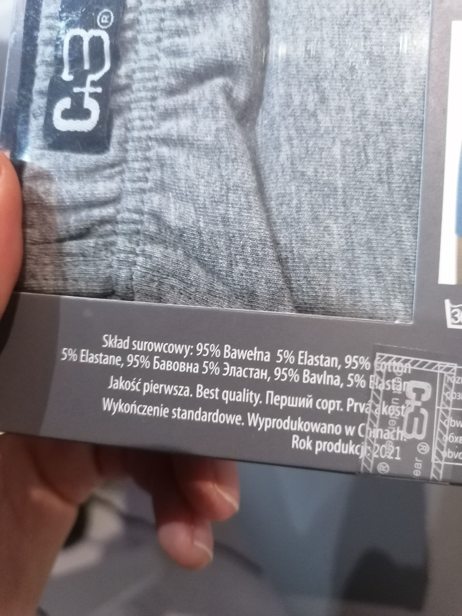 Szare bokserki Byle do wypłaty M