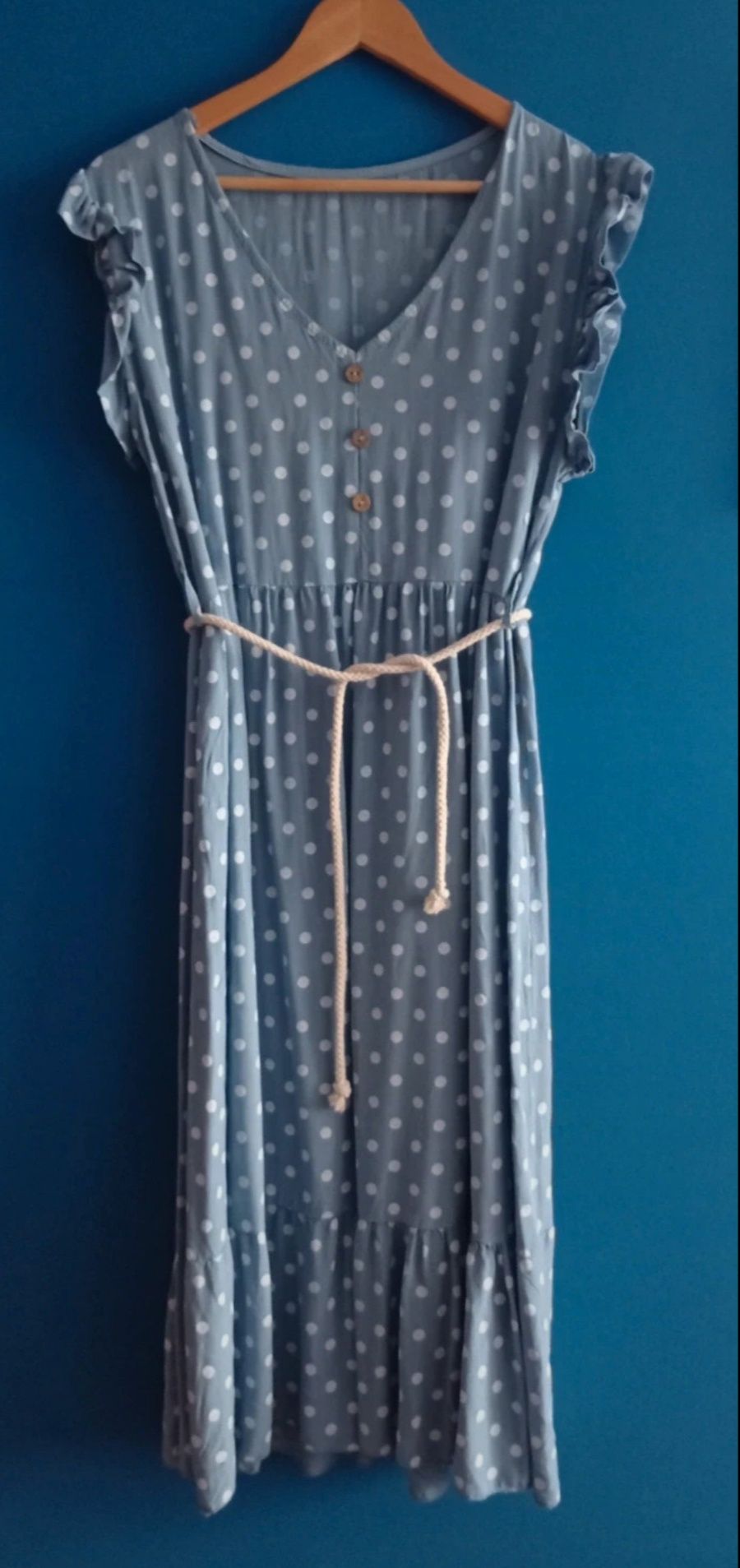 Sukienka MIDI maxi w kropki M L XL