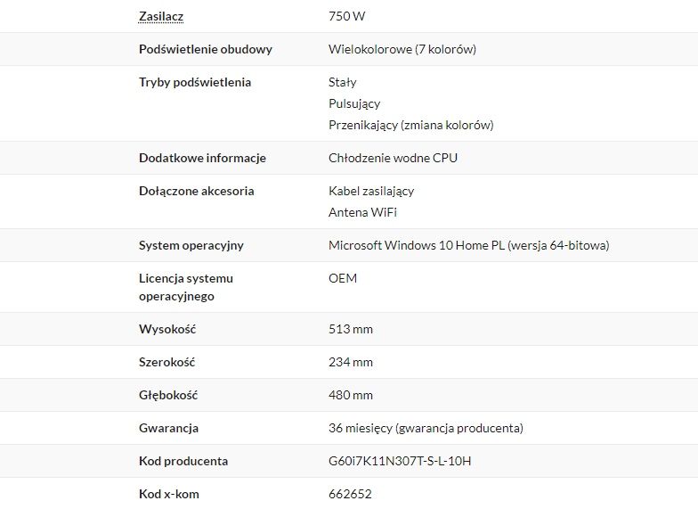 komputer gamingowy xkom G4M3R 600 i7-11700K ram 32GB ssd 2TB RTX3070Ti