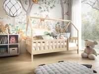 Drewniane łóżeczko dziecięce LUNA DOMEK + materacyk