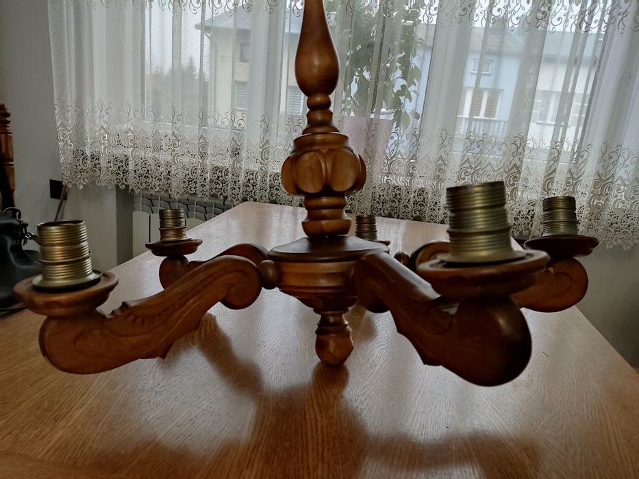 Żyrandol duży piecioramienny