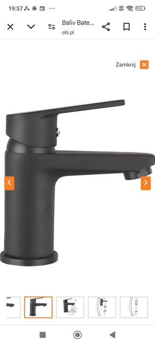 Bateria umywalkowa Baliv czarny