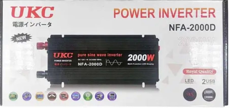 Перетворювач з чистою синусоїдою NFA-2000D 2000W 12V реально 900w