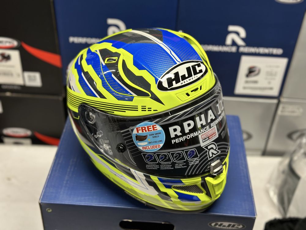 Kask motocyklowy HJC RPHA 11 STOBON rozmiar S x2 Szyba, Pinlock!