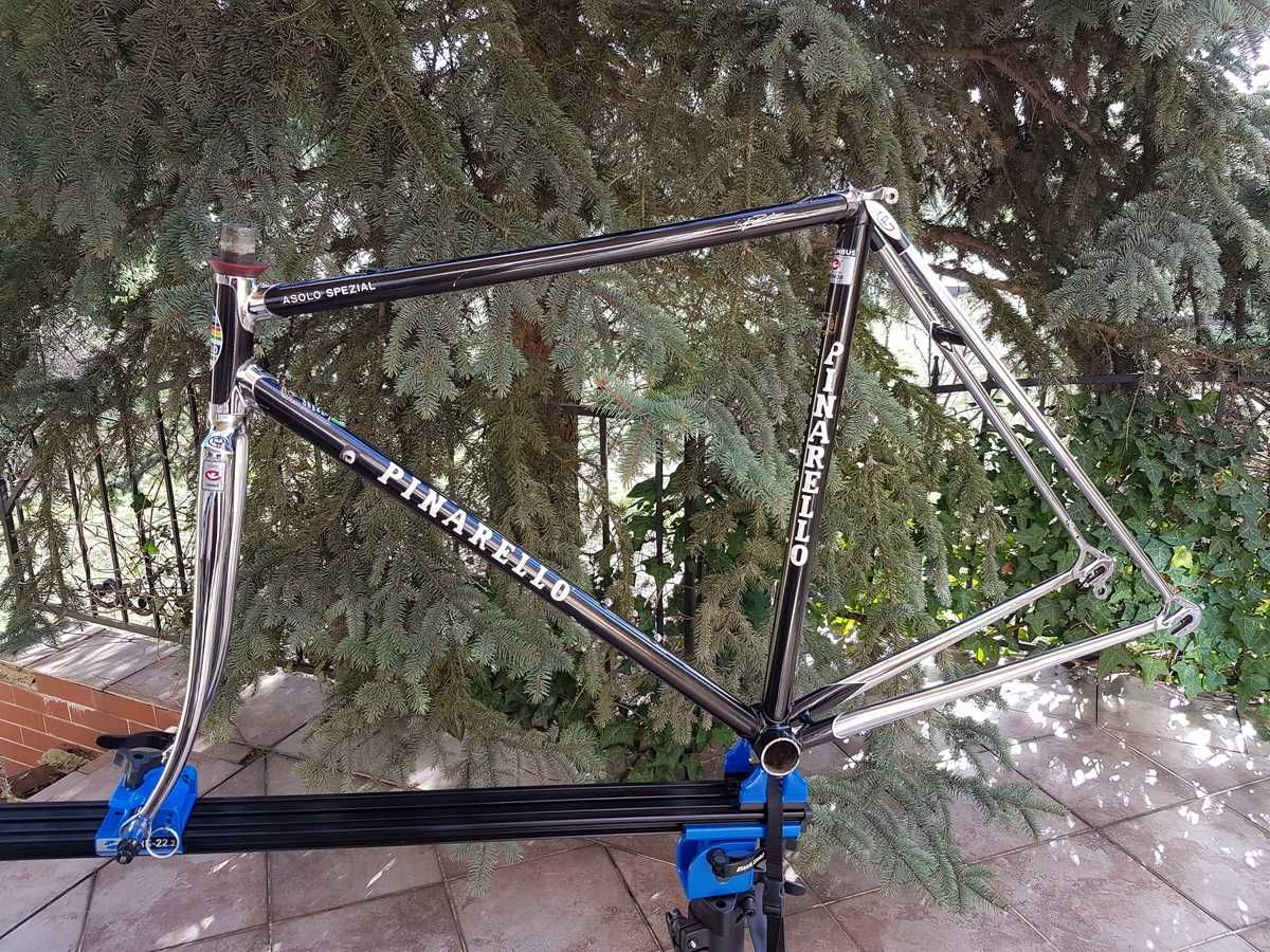 rama PINARELLO Asolo Spezial, stal Columbus, piękne GRAWERY i MUFY