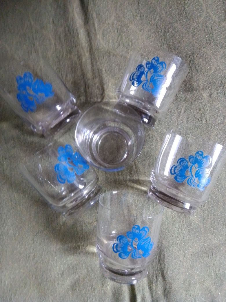 Стаканы стекло,с рисунком,6 шт.120 гр.