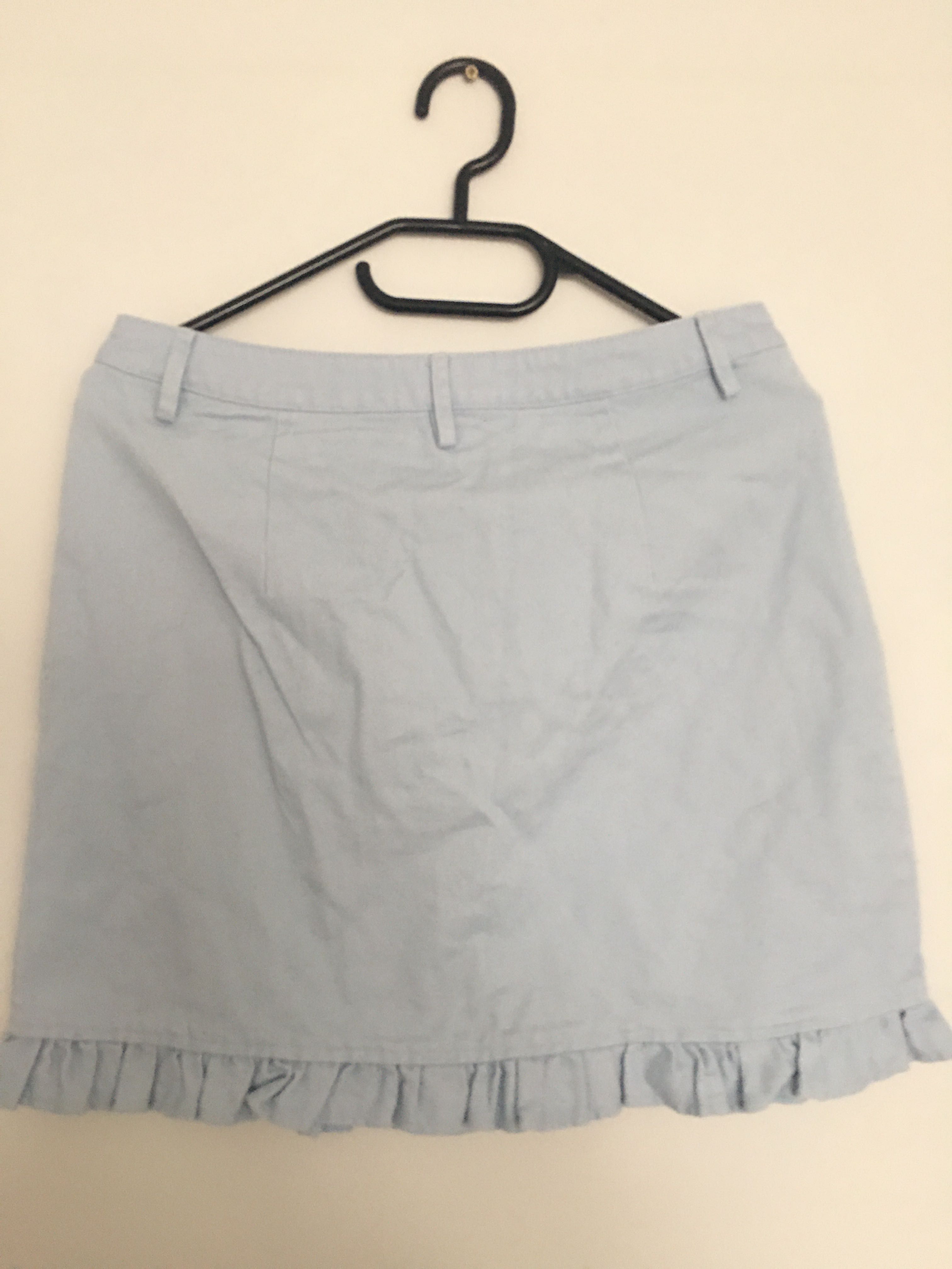 Crop krótka spódniczka spódnica błękitna z falbanką na dole rozmiar M