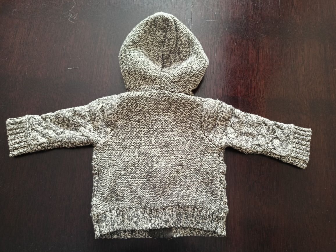 Bluza swetrowa z kapturem bardzo ciepła rozm. 86