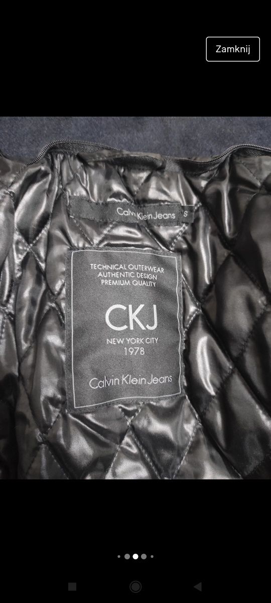 Calvin Klein Jeans męski płaszcz zimowy wełniany S kurtka męska