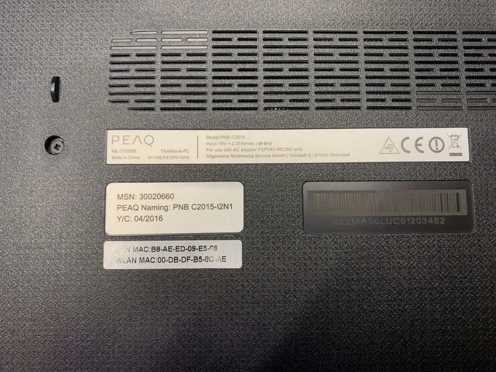 Ноутбук PEAQ i5-6200U/ddr4 8Gb/ssd 128Gb