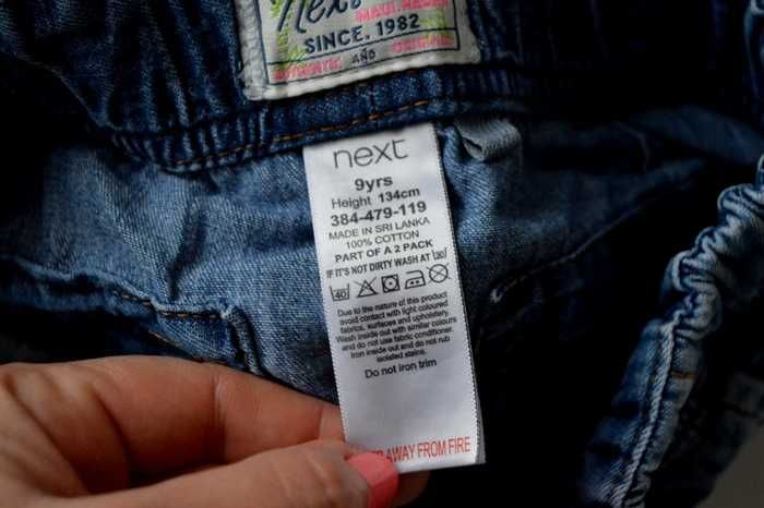 xlo NEXT Szorty Spodnie 134cm 9lat GUMA JEANSOWE