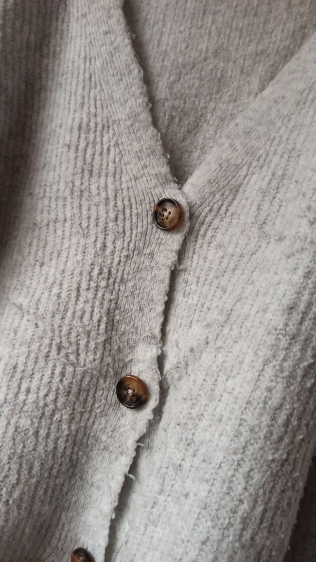 Sweter narzutka jean pascal S szary basic uniwersalny minimalizm