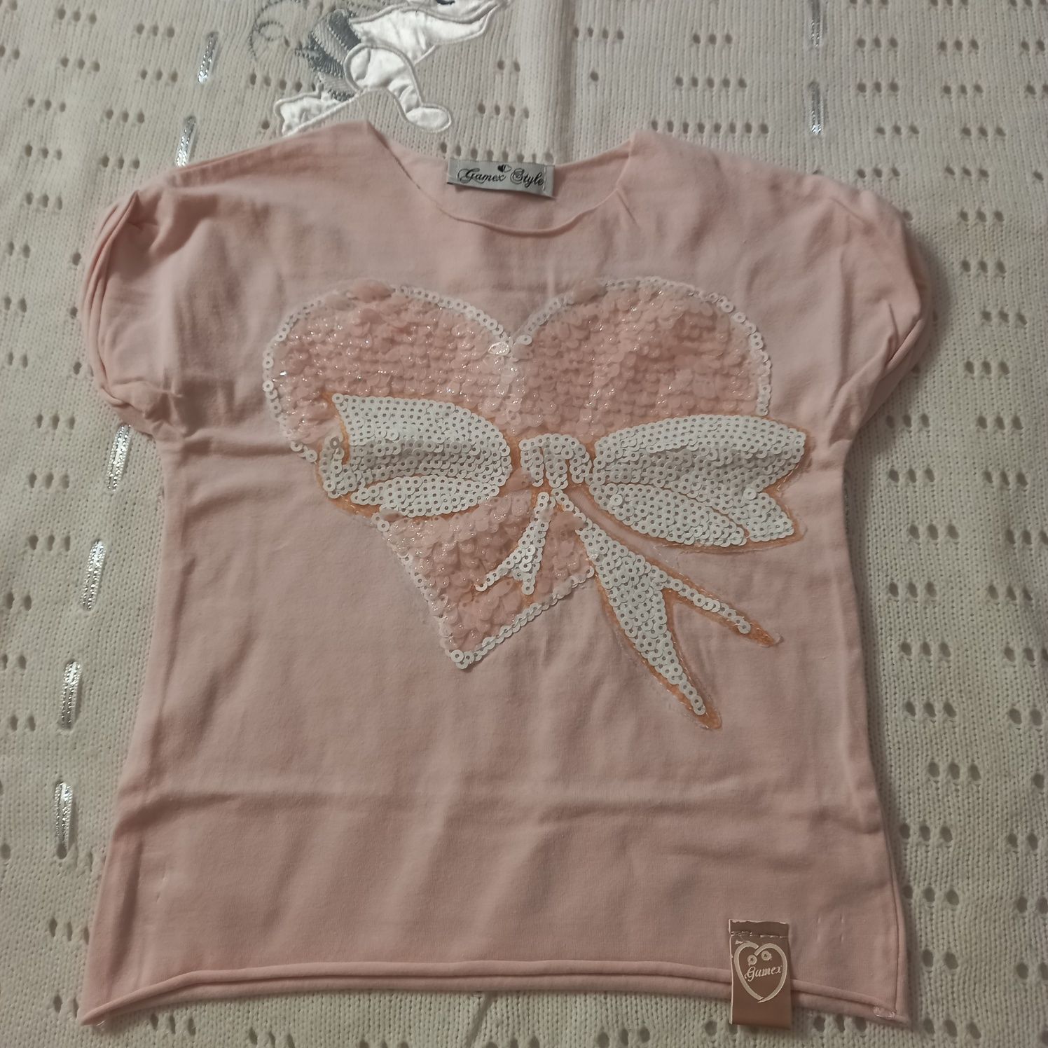 Komplet letni dziewczęcy, bluzeczka i legginsy, Gamex, r. 86