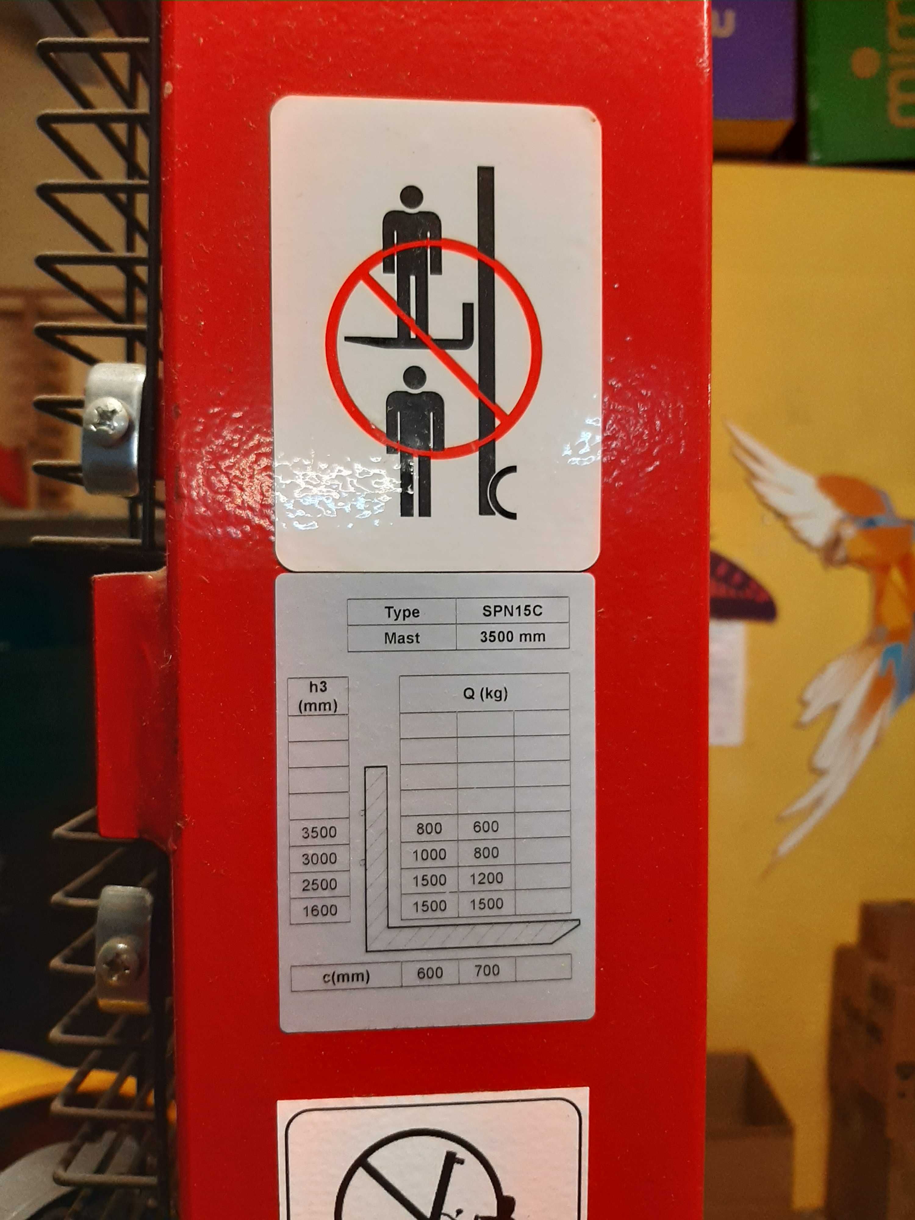 Wózek jezdniowy podnośnik widłowy elektryczny paletowy stemplarka LEMA