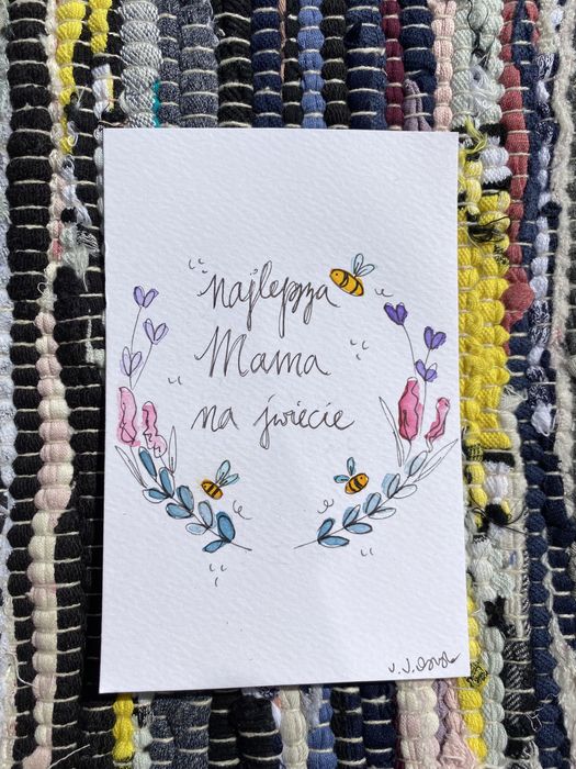 Dzien matki mamy wianek boho kartka okolicznosciowa najlepsza na swiec