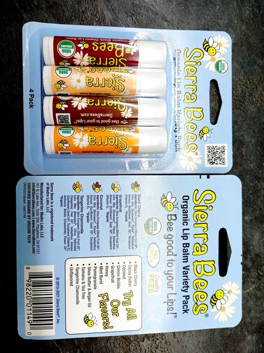 Sierra Bees, Organic Lip Balm (4 шт.), бальзам для губ