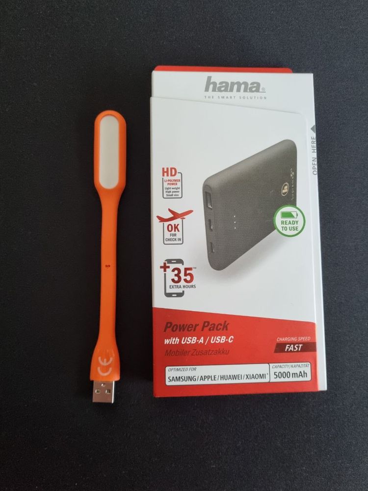 Powerbank/Павербанк Hama 5000 (Germany) + USB light